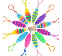 12 PCS Sensory Slug Toys Articulated Stretch Caterpillar Toy Anxiety Relief Fidget Slug Toy Novelty Party Favors for Kids.