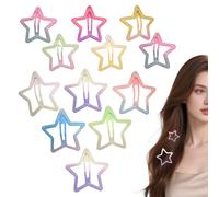 12 PCS Star Hair Clips | Accesorios para el cabello estrella de gradiente, horquilla sin deslizamiento, accesorios para niños, niñas y mujeres Carnival Farty Party Fiesta Festival