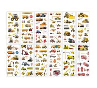 12 Pcs Stickers, Chico Excavadora Pegatina, Pegatinas para Vehículos de Ingeniería, Pegatinas 3D, para Bolsos de Fiesta para Niños,