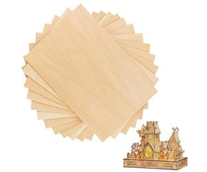 12 PCS Tablero de Madera sin Acabado Tableros de Madera a Medida para Manualidades - Tablones de Contrachapado Listos para Pintar, Corte porLaser Modelado DIY y Decorativos Artesanales