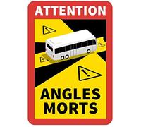 12 pegatinas Attention Angles Morts, 25 x 17 cm, para autobús y caravanas, cartel de advertencia para Francia con protección UV, para uso en exteriores de STROBO