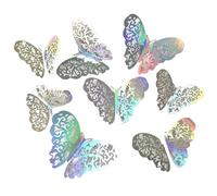 12 pegatinas de mariposas cristal con efecto 3D for pared, bonitas for habitación infantil, decoración del hogar(Color1)