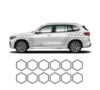 12 pegatinas de panal for coche, decoración personalizada for puerta lateral de coche, vinilo, estilo abierto(GRAY)