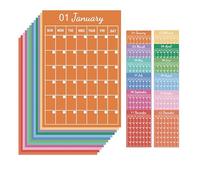 12 pegatinas mensuales con fecha de apertura para agenda 2026, sin fecha, calendario, etiquetas para planificación anual, recordatorio, oficina, hogar, aula, personalización de cuadernos, decoración