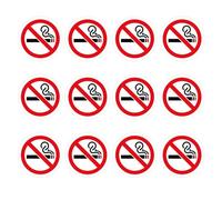 12 pegatinas para no fumadores, pegatinas de prohibición de humo para vehículos, pegatinas de prohibido fumar de 3 pulgadas, pegatinas para lugares, impermeables, adecuadas para lugares no fumadores