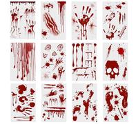 12 Pegatinas Y CalcomaníAs Decorativas Coche Con Huellas De Sangre Roja De Halloween, Accesorios De Halloween El Exterior Del Coche, CalcomaníAs Autoadhesivas Faros,Halloween Car Decals
