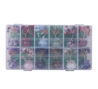 12 Pequeño Conjunto de Decoración de Árbol de Piedra de Cristal, Artesanías de Árbol de Cristal de Alambre de Cobre, Regalos de Árbol de la Vida, Adecuado para la Decoración del Hogar (12 Piezas)