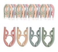12 Perchas de Viaje Plegables - Portátiles de Plástico para Ahorrar Espacio Con Antideslizantes - Accesorios Multifuncionales para Hogar, Hotel, Viajes, Camping
