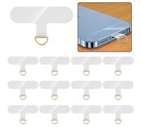 12 pestañas de sujeción para teléfono, parche universal para cordón de teléfono sin adhesivo, pieza de repuesto para correa de teléfono celular, Dorado, Large
