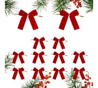 12 Pezzi Fiocchi Natalizi per Albero - 8,5 cm Fiocchi in Velluto | Decorazioni con Nastro Intrecciato per Regali E Ghirlande | Ornamenti per Matrimonio, Compleanno, Casa E Feste Di Natale