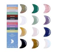 12 Piece Gemstone Decoration - Moon Shaped Crystals, Natural Moon Stone, 12 Piece Gemstone Decoration Natural Stone | For Christmas Home Women Protection Meditation Energy Balancing Spiritual Decor