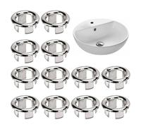 12 Pièces Débordement D'Évier Anneau, Anneau de Débordement d’Évier Couvercle de Trop-Plein, Anneaux de Débordement d'Évier, pour Bain, Cuisine, Évier