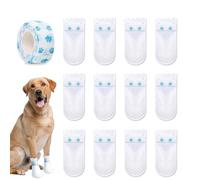 12 Pieces disposablee Dog Boots & Paw Protectors - Waterproof Dog Booties | Non-Woven Dog Boots Paw Protectors | Dog Paw Socks Protector with Adhesive Bandage for Small Medium Dogs
