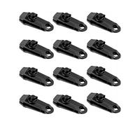 12 Pieces Secure Tarp Clips, Multi-Function Plastic Tent Clips for Camping Canopy Activities - Black