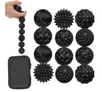 12 piedras sensoriales antiestrés de silicona, magnéticas con textura, bola antiestrés, bolas magnéticas, juguetes antiestrés para la ansiedad, juguetes sensoriales (Negro)