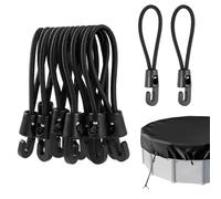 12 Piezas 10 cm Cuerdas Elásticas Cortas con Gancho,Tensores para Lona Piscina y Toldos,Gomas Tienda Campaña,Pulpo Elastico para Remolque Tienda Camping, Tiendas Pequeños Mini para Lonas, Trampolines