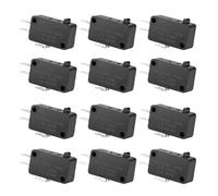 12 piezas 125 V/250 V 16 A SPDT Botón de acción rápida Útil Negro Interruptor de límite Conector Actuador Puerta de horno microondas