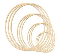 12 Piezas (15/20/25/30cm) Anillos de Bambú Aros de Madera Macramé Aros Redondos para Atrapasueños, Aros Macramé, Anillos Artesanales de Bricolaje, Decoración de Coronas de Boda