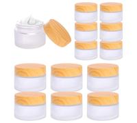 12 Piezas 20ml/30ml Envases Cosmético Vacías, Frasco Crema Cara Vidrio con Tapón Rosca Lata & Forros Interiores, Tarros Cremas Esmerilado Viaje para Cosméticos, Aceites, Loción, Polvo, Maquillaje