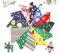 12 Piezas 20x25cm Navidad Tela De Algodón,Tela Navideña Telas Decorativas Costura Telas Patchwork,Tela Estampada Costura Navideña Manualidades de Bricolaje