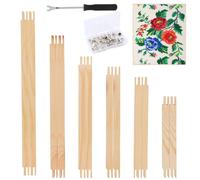 12 Piezas 3 Juegos Kit de Bastidor Bordado Madera 6 Tamaños con 40 Chinchetas y Extractor Chinchetas para Bordado Punto de Cruz y Manualidades