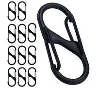 12 Piezas 30mm Mosquetones De Seguridad En Forma De D De Aluminio, Mosquetón con Cierre De Resorte, Gancho Doble para Senderismo, Pesca, Camping