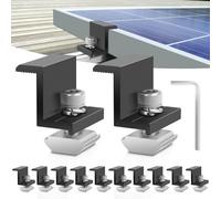12 Piezas 30mm Soporte Placas Solares, TGKYK Panel Solar Soportes en Z con Llave, Fijación de Módulos Solares, Ontaje de Paneles Solares Soportes para Techos, Pisos, Camping, Caravanas