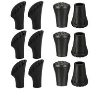 12 Piezas / 6 Pares de Almohadillas de Goma de Asfalto para Nordic Walking，Almohadillas de Goma para Todos los Bastones comunes de Nordic Walking，Bastón de Nordic Walking con un diámetro de 11mm