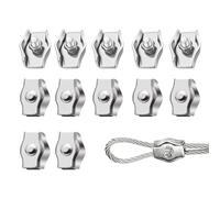 12 Piezas Abrazadera de Cable de Alambre M3, Abrazadera de Cuerda de Alambre Clips, Abrazadera de Acero Inoxidable 304, Abrazadera de 3 mm, para Cuerda de Alambre de 3 mm Cable Aparejo