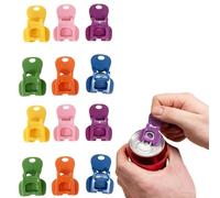 12 Piezas Abrelatas y Tapa para Latas de Plástico - Abre Botes y Cierra Latas de Refresco, Abrelatas de Bebidas Simples para Coca Cola, Cerveza, Refrescos - Fácil de Usar, Antiderrames, Multicolor