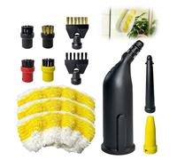 12 Piezas Accesorios de Limpiador a Vapor para Karcher SC1 SC2 SC3 SC4 SC5 | Que Incluye Boquilla Extendida, Boquilla Curva, Cepillo Redondo, Cepillo Plano, Paño de Microfibra