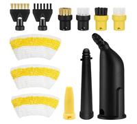 12 Piezas Accesorios para Limpiadora de Vapor Kärcher, Compatibles con SC1 SC2 SC3 SC4 SC5, Boquilla Larga y Curvada, Boquilla para Juntas, Cepillos Redondo y Plano, Paño de Microfibra