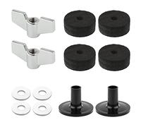12 piezas Accesorios Platillos Bateria, Manguito de Platillos y Fieltro con Tuercas de Mariposa en la Base Fieltro Platillos Fieltro de Embrague Hi-Hat Arandelas Platillos
