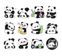 12 Piezas Adhesivos Reflectantes, Pegatinas Reflectantes Bici Panda, Cintas Reflectantes Kit para Moto, Pegatina Reflectante Bicicleta Reflectores Bicicleta para Cochecitos, Sillas de Ruedas, Scooter