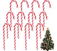 12 Piezas Adornos Navideños Acrílicos, Navideños Candy Cane Colgantes Adornos Decoración, Decoraciones para árbol de Navidad Bastones de Caramelo, para Árboles de Navidad Decoración (9cm)