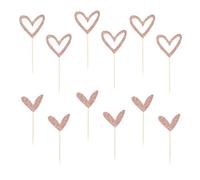 12 piezas adornos para cupcakes con forma de corazón,decoración para tartas,para bodas, novias,suministros decoración