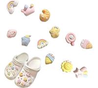 12 Piezas Adornos para Zapatos Shoe Charms PVC Divertida Pins para Crocs Rápidos de Poner y Quitar para Regalos de Niños Fiesta Cumpleaños