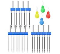 12 Piezas Aguja Doble Para Maquina De Coser, Aguja Gemela Universal,Twin Needle,Viene Con 4 Enhebradores De Agujas,Indicada Para Todas Las MáQuinas De Coser DoméSticas Que Cuenten Con FuncióN Zigzag