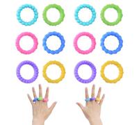 12 Piezas Anillos Antiestrés, Juguetes Sensoriales Antiestrés para Niños Anillos Sensoriales, Ajustable Antiestrés Anillo de Silicona, Juego de Anillos de Ansiedad Spinner Fidget Anillo para Niña