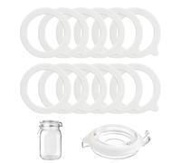 12 Piezas Anillos de Goma para Conservas, Gomas para Tarros de Cristal，95 X 70 mm, Juntas de Silicona Para Tarros de Vidrio, Anillos de Sellado Para Botellas, Adapta a Tarros de Albañil (Blanco)
