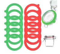 12 Piezas Anillos de Goma para Conservas, Juntas de Silicona de Repuesto, 95 X 73 mm, Juntas de Goma Para Tarros de Vidrio, Anillos de Sellado Para Botellas, Adapta a Tarros de Albañil (Verde y Rojo)