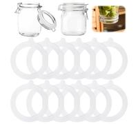 12 Piezas Anillos de Sellado para Tarros de Conservas, 70mm Juntas de Goma para Tarros de Vidrio para Tapas de Tarros de Conservación, Tarros De Boca Ancha y Otros Recipientes de Cuello Ancho(Blancas)