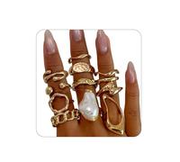 12 Piezas Anillos Gruesos Con Forma De Cupula Anillos Abiertos Gruesos Ajustables Apilables Para Nudillos Anillos Irregulares Apilables y Abiertos Anillos Apilables Ajustables Para Mujer