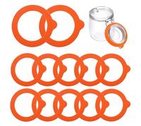 12 Piezas Anillos Silicona para Conservas, 99 x 68 mm Juntas Tarro Silicona, Precintos para Tarros Fresh, para Tapas de Tarros de Conserva, Tarros Redondos, Tarros Frescos, Naranja