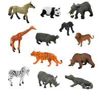12 Piezas Animales de Juguete, Miniaturas Figuras Realistas de Safari Animales, Learning Resources Jumbo de la Jungla, Educativo Regalo para Niños Niñas 3 4 5 6 Años