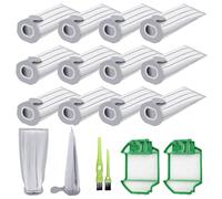 12 piezas aspiradora para Vorwerk Folletto VK7 FP7 aspiradora + 2 filtros de motor + 2 cepillos filtros de alta eficiencia fáciles de reemplazar, prolongan la vida de la aspiradora