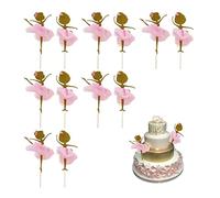 12 Piezas Ballerina Cupcake Toppers Bailarina Toppers de La Magdalena Pastel de Cumpleaños Topper Bailarina para Fiestas de Cumpleaños, Bodas