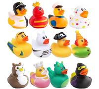 12 Piezas Bañera Bebe Flotar Patos, Patitos de Goma Baño, Coloridos Patos de Goma, Baño Bonitos Juguetes, para Baby Shower Premios Suministros para Fiestas de Cumpleaños