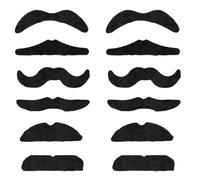 12 Piezas Bigotes Autoadhesivos,Bigote Postizo,Perilla Disfraz,Falso Postizos Realista y Reutilizable,No Me Toques Los Borbones,Barba Postiza para Halloween,Cosplay,Fiestas,Carnaval,Mujer,Hombre,Niño