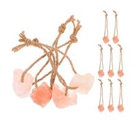 12 Piezas Bloque de Sal Rosa, Mineral Natural para Ganado | Cuerda Colgante Incluida, Textura Sólida y Lisa, Uso en Recintos y Zonas de Alimentación